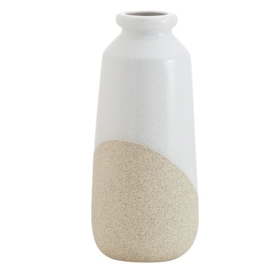 Elements Natural 2-Tone Stoneware Vase, 6X13 Inch