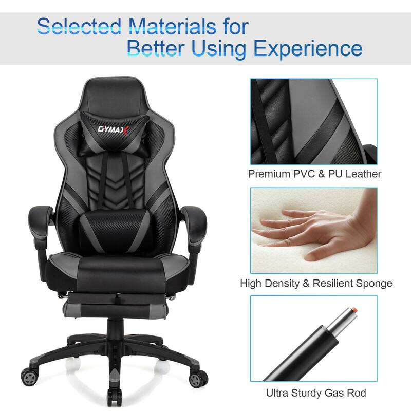 Gymax Office Computer Desk Chair Gaming Chair Adjustable Swivel - See Details