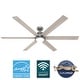 preview thumbnail 2 of 17, Hunter Wi-Fi Gravity Windmill Ceiling Fan w/LED Light Kit and Handheld Remote - Rustic, Transitional - SMART FAN! ENERGY STAR!