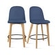 preview thumbnail 41 of 84, Set of 2 Designer Plastic Counter Stools Chair With Backs Side Armless Molded Kitchen Dining Bar Patio Indoor Outdoor Cafe Cushion_Blue