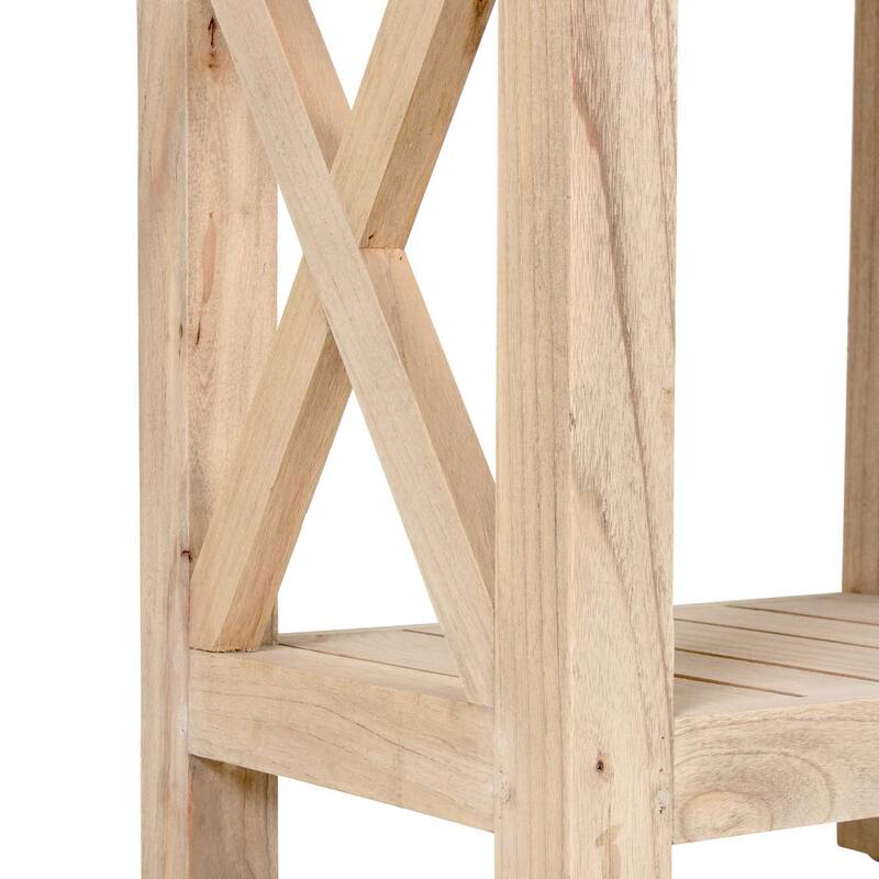 Unfinished Solid Mindi Wood Bookcase by East at Main