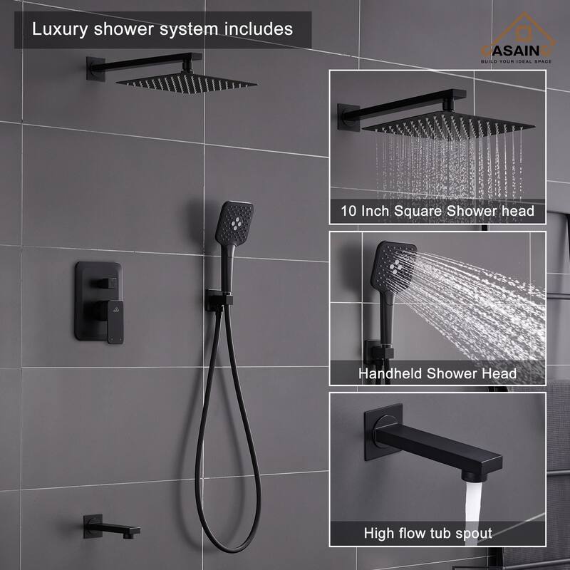 Wall-mounted rain shower faucet with pressure balanced valve