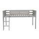 preview thumbnail 7 of 12, Twin Size Wood Low Loft Bed with Ladder, Ladder on Left or Right, Gray