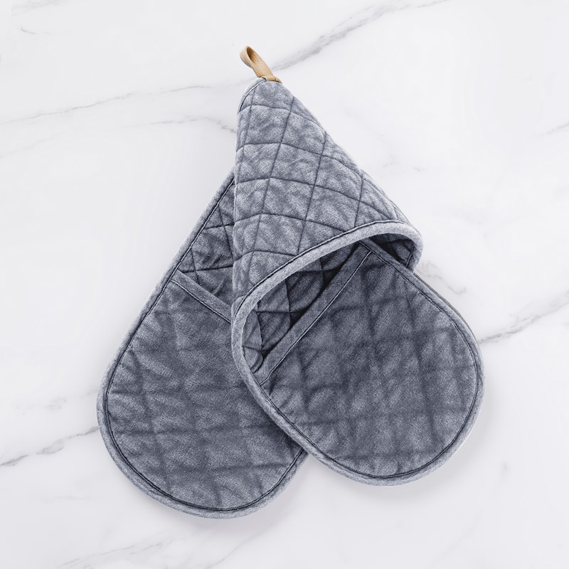 No. 918 Portina Stonewashed Cotton Quilted 1-Piece Double Oven Mitt