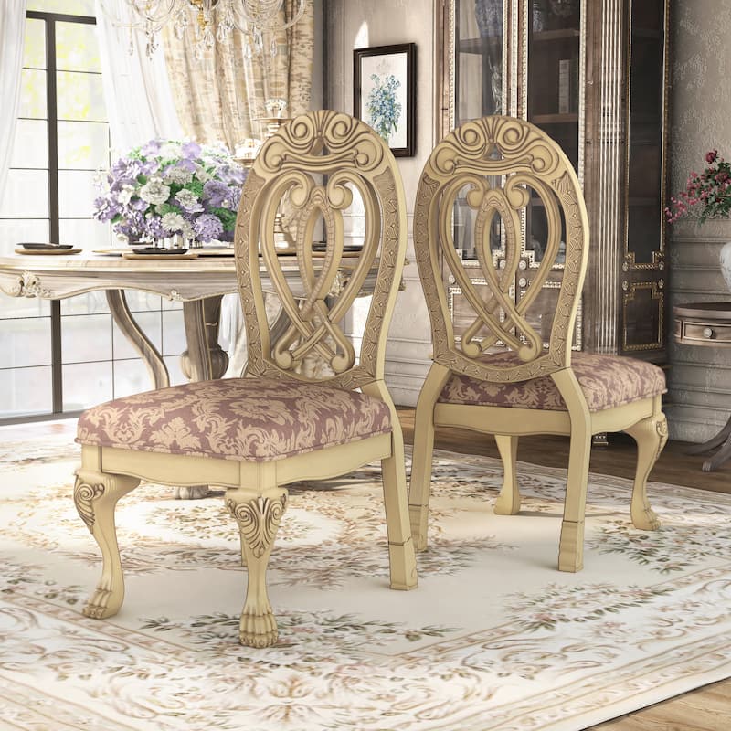 Moka Traditional Formal Upholstered Dining Chairs by Furniture of America (Set of 2)