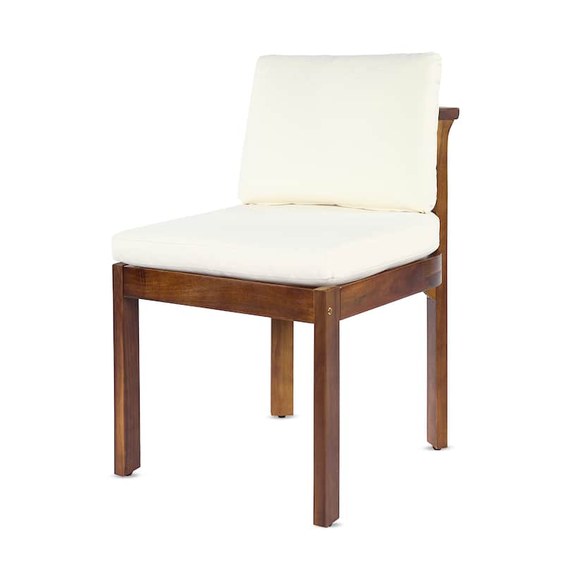 Christopher Knight Home - 5-Piece Outdoor Acacia Wood Dining Set with Sculpted Back Chairs & Slat Round Table