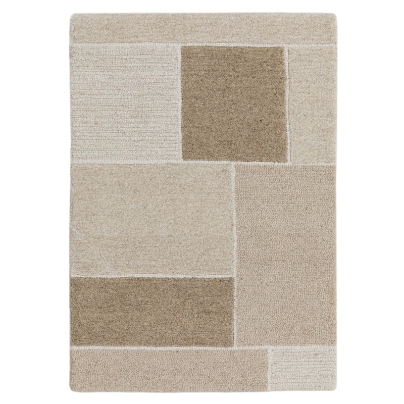 Terra by Obeetee Mid-Century Madera Natural Rug - Natural/Criss Cross - 2' x 3'