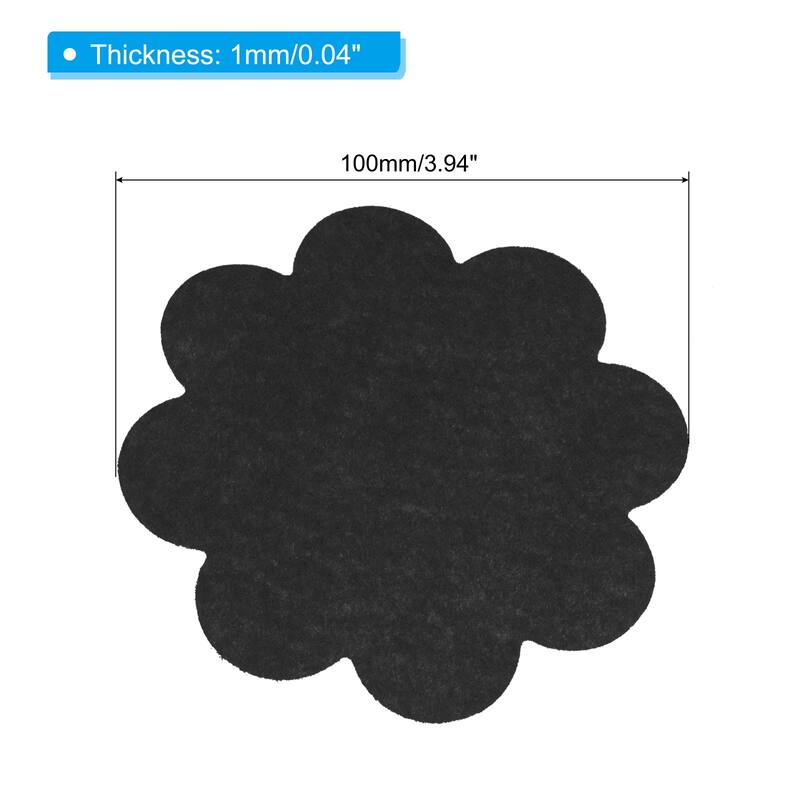 30pcs Plant Pot Hole Pad Nonwoven Flower Bonsai Bottom Soil Mat - Black - 4"