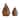 Hona Set of 2 Modern Abstract Walnut Finish Tabletop Hen Chicken Sculpture Figures - N/A