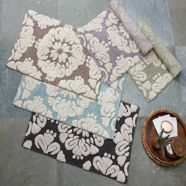 Better Trends Bathroom Rugs - Medallion Collection (17x24; Charcoal)