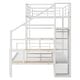 preview thumbnail 9 of 28, Metal Twin over Full Bunk Bed with Storage Staircase and Open Wardrobe for Home