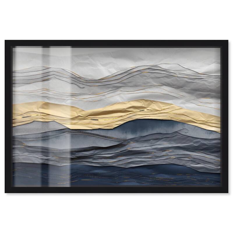 Flowing Golden Tide Shadowbox by Art Remedy - Black - 15" x 10"