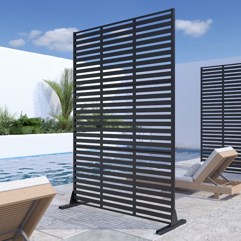 Outdoor Privacy Screen Metal Privacy Screen Panel Free Standing - 72*47