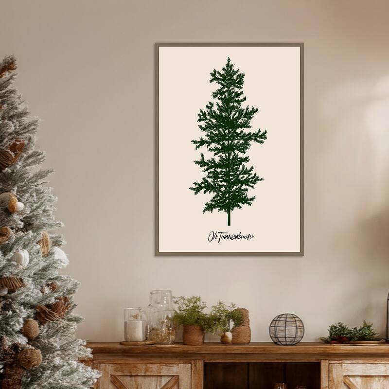Oh Tannebaum Framed Canvas Wall Art Print - Sylvie Dark Gold