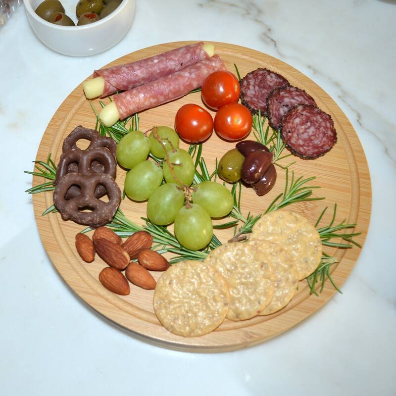 Picnic at Ascot Personalized Bamboo Charcuterie Board Set with Cheese Tools