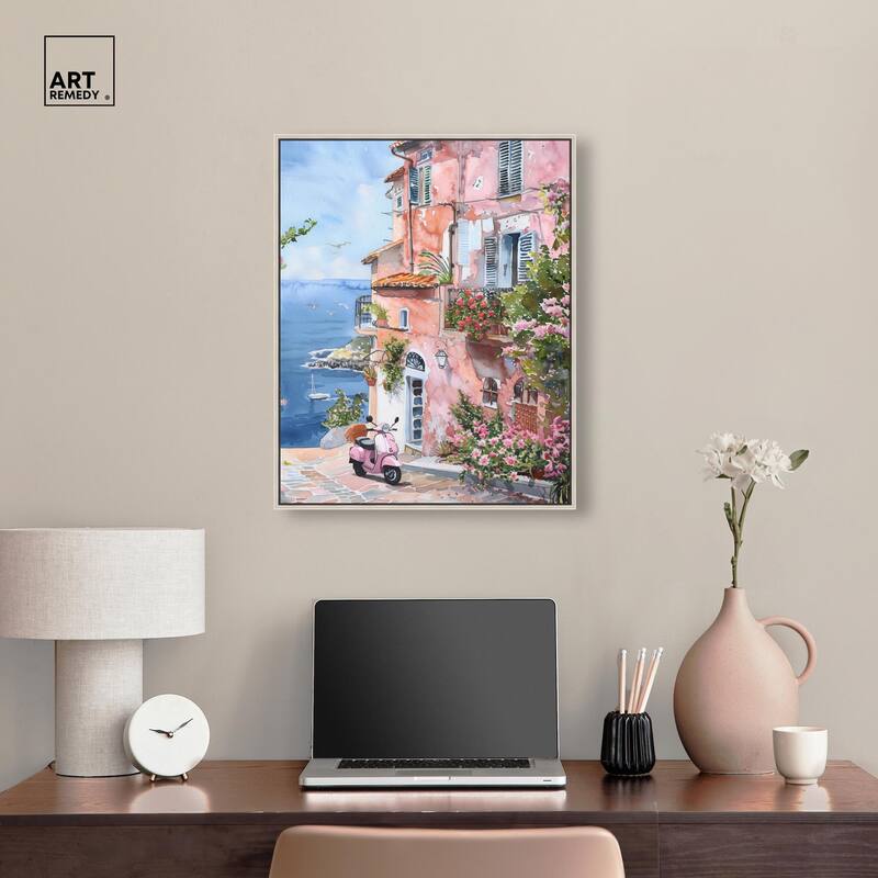 Lush Coastal Villa II Canvas by Art Remedy