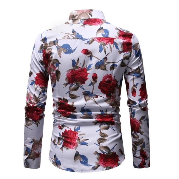 mens slim fit floral shirt