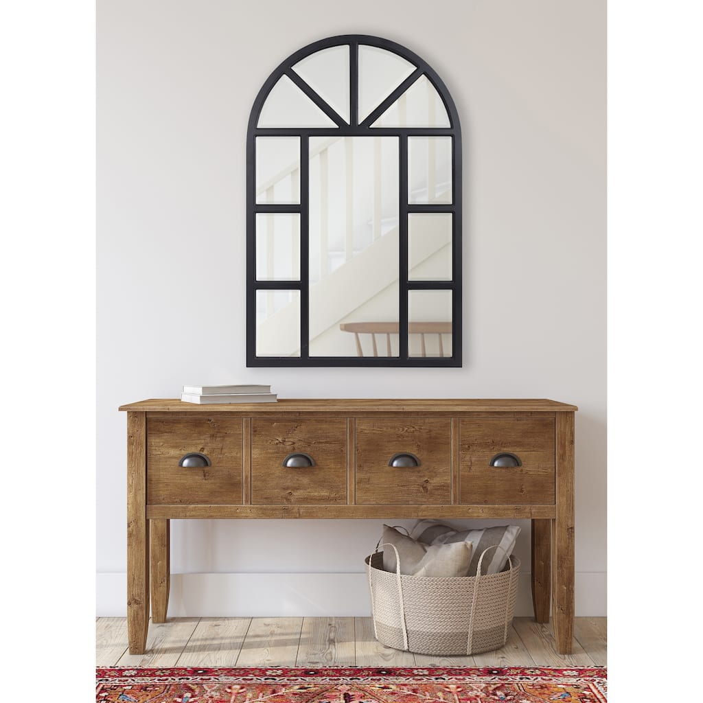 Kate and Laurel Hogan Arch Windowpane Framed Wall Mirror - 24x36