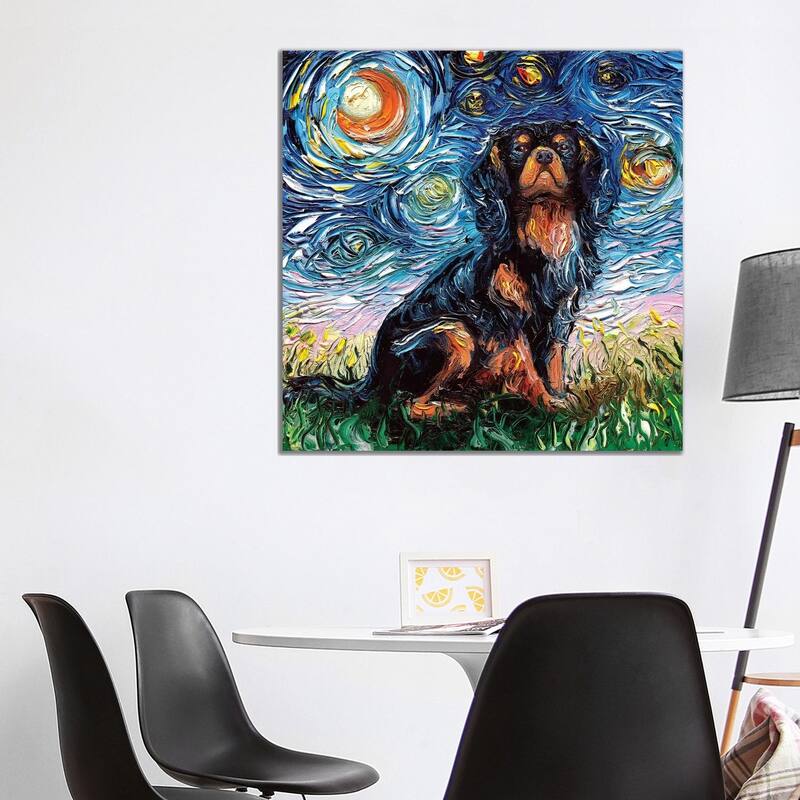 iCanvas "Cavalier King Charles Spaniel Night" by Aja Trier Canvas Print - 37x37x1.5