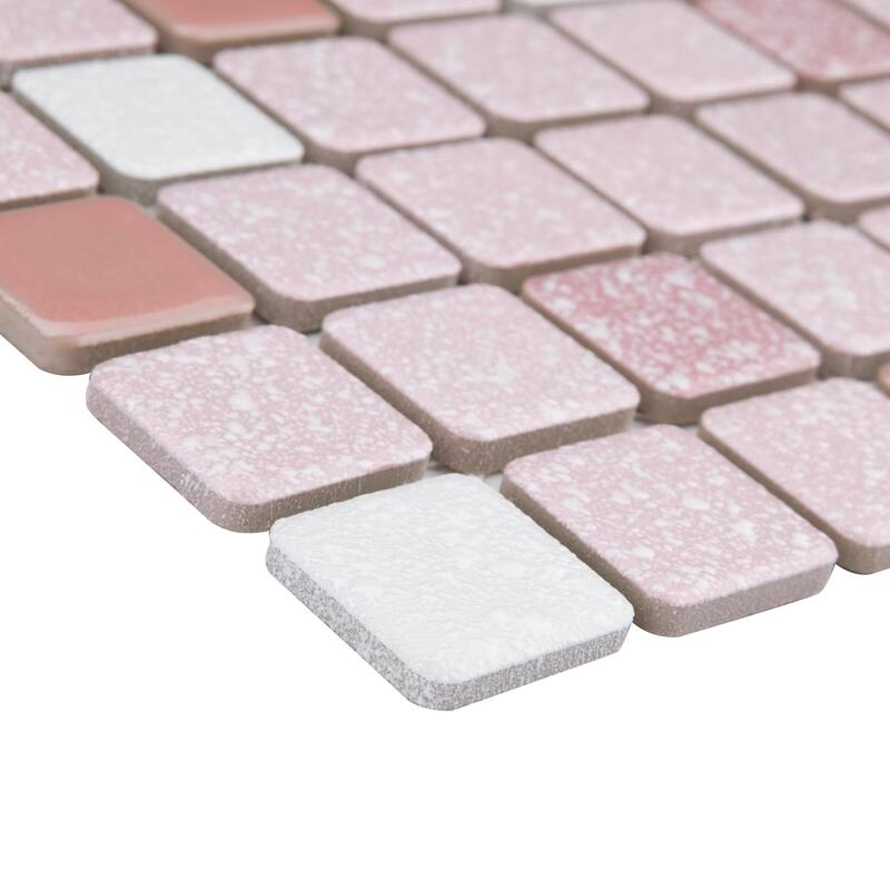 Merola Tile Crystalline Square Pink 12" x 12" Porcelain Floor and Wall Tile