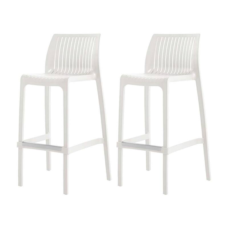 Milos Resin Stackable Bar Stools, Set of 2