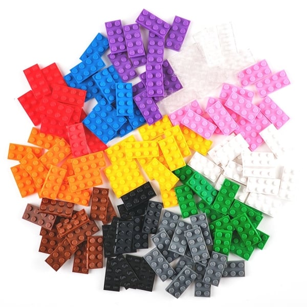 slide 2 of 6, Strictly Briks Classic Flat Bricks Kit, 12 Colors, 144 Pieces, Compatible with Major Brick Brands