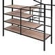 preview thumbnail 13 of 11, Full Size Metal Loft Bed with Desk and Lateral Storage Ladder, Black