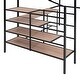 preview thumbnail 9 of 16, Metal Kids Loft Bed Frame, Under Bed with Desk and Storage Shelves, Lateral Storage Ladder & Slatted Guardrails