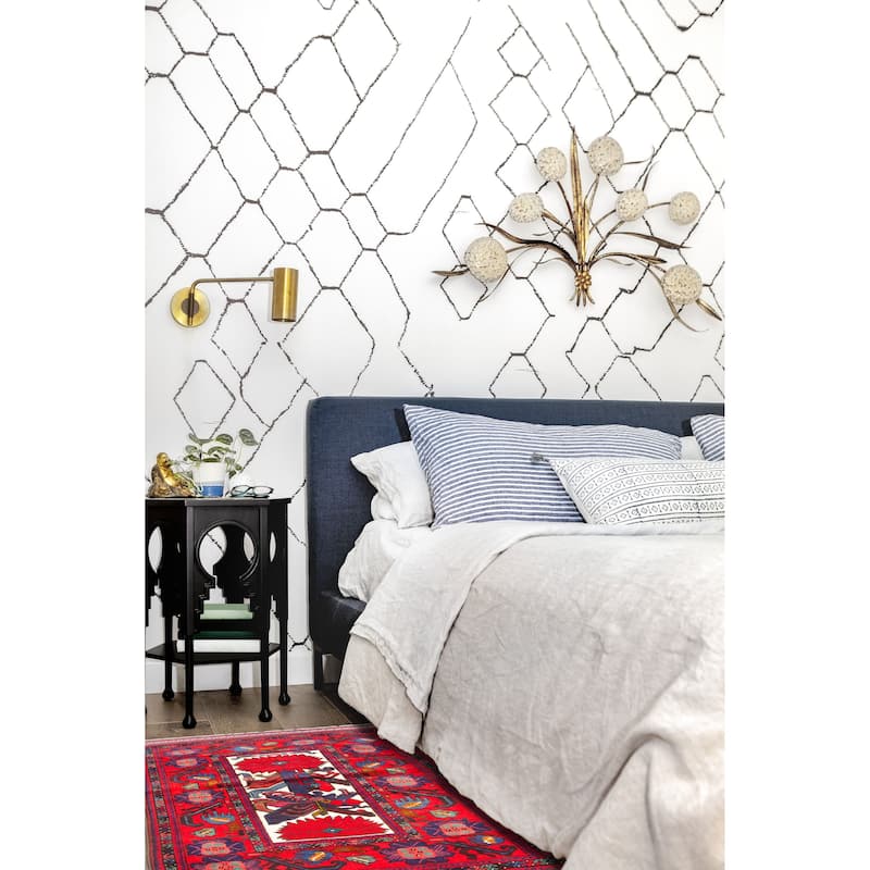 ECARPETGALLERY Hand-knotted Teimani Red Wool Rug - 3'2 x 4'11