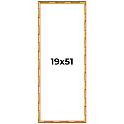 19x51 Frame Gold Bamboo Solid Wood Picture Frame | 1 Inch Moulding