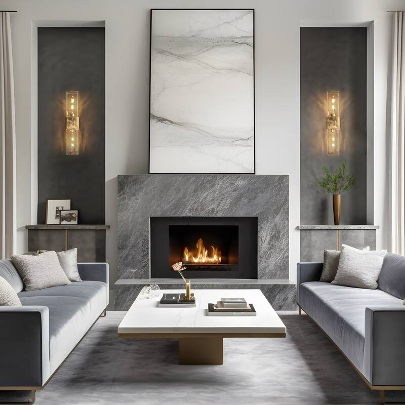 Luxmira Modern Luxury Glam Gold Large Bathroom Sconce with Art Glass for Hallway