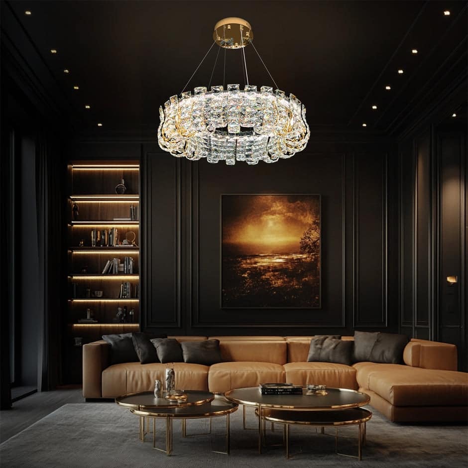 Luxury Crystal 30" LED Chandelier Modern Round