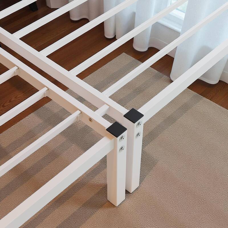 Metal Twin Over Twin Over Twin Triple Bunk Bed with Safety Guardrails, Ladder, Convertible 3 Beds, Heavy-Duty Frame