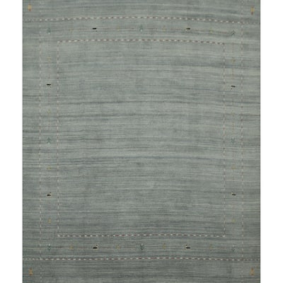 Hand Knotted Oriental 100% Wool Carpet Tribal Animal Pictorial Green Gabbeh Area Rug - 9' 1'' X 9' 0''