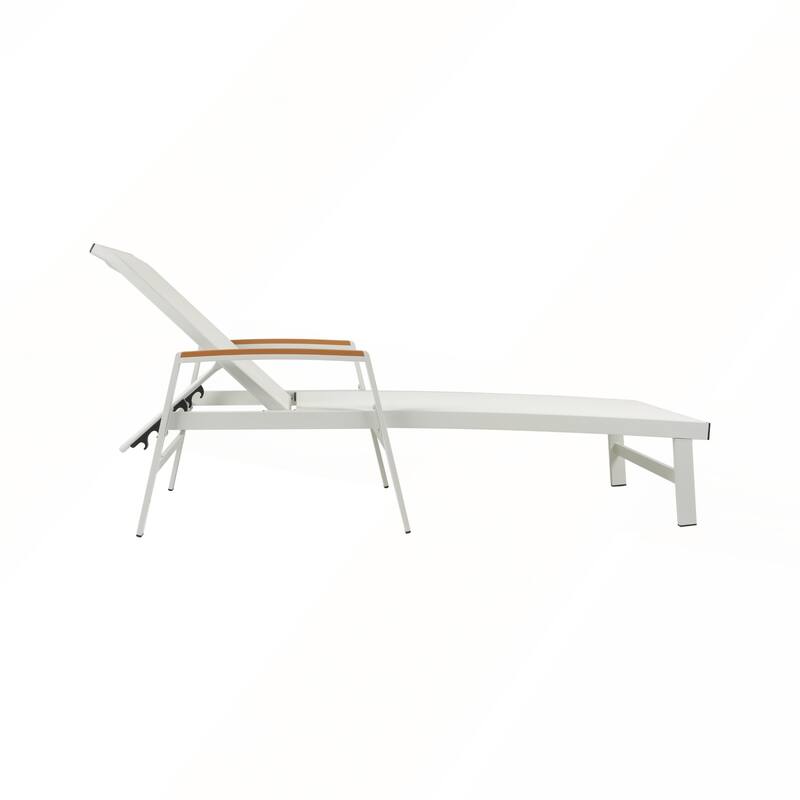 Aluminum Frame Adjustable Mesh Chaise Lounges Set
