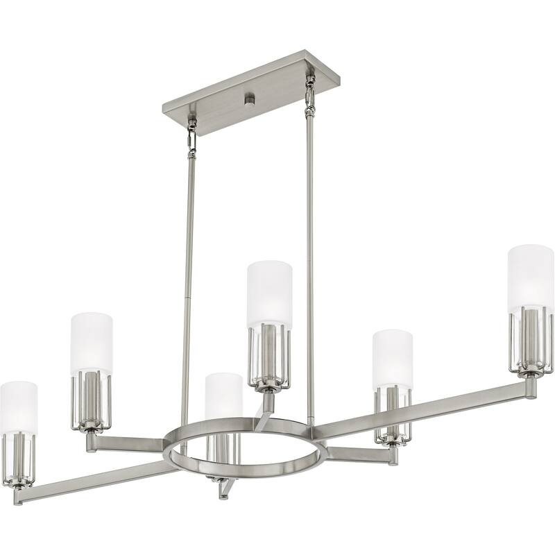 Cruz 6-Light Brushed Nickel Linear Chandelier