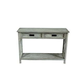 Whitewashed Wood 2-Drawer 1-Shelf Console and Entry Table - Bed Bath ...