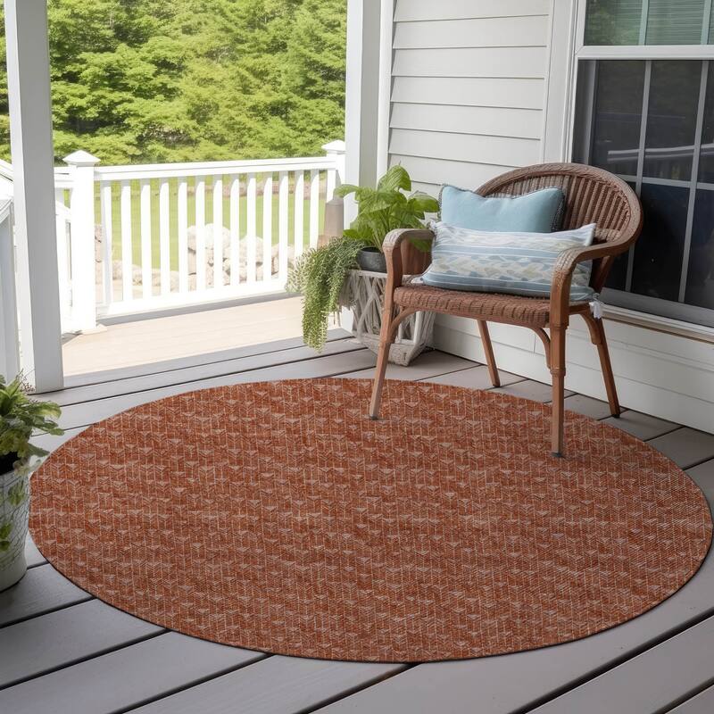 Faz Sleek Geometric Weather Resistant Blended Style Outdoor Rug