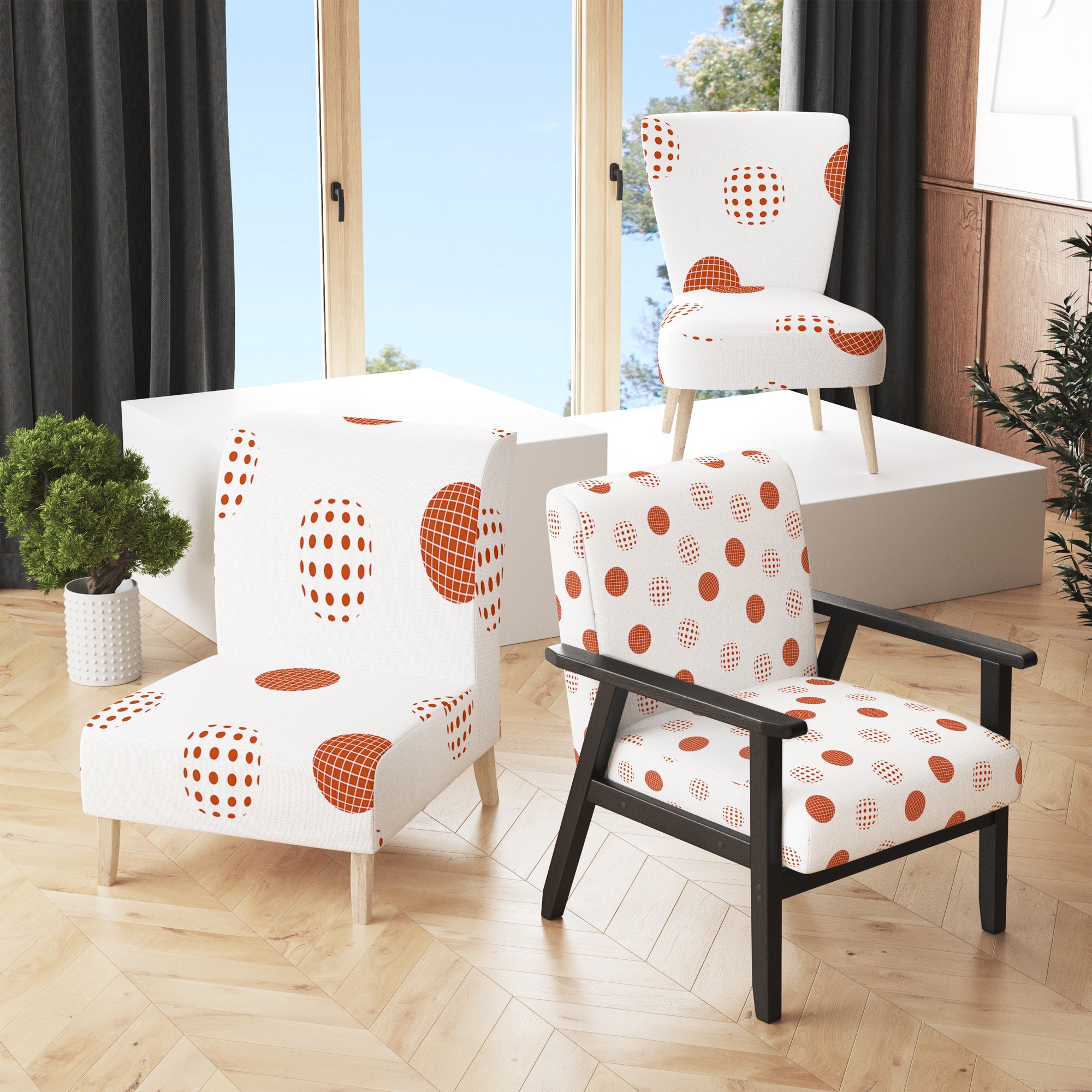 Polka dot discount accent chair