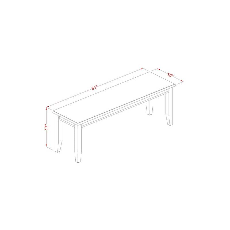 Modern 6 Piece Dining Set - Table, 4 Chairs & Bench - 32x60 Inch Rectangle