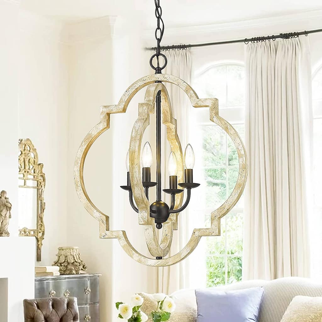 Farmhouse Wood Chandelier Light Fixture