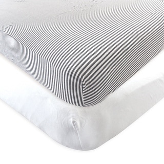 Touched by Nature Baby Organic Cotton Crib Sheet, White Heather Charcoal, One Size - White Heather Charcoal - One Size