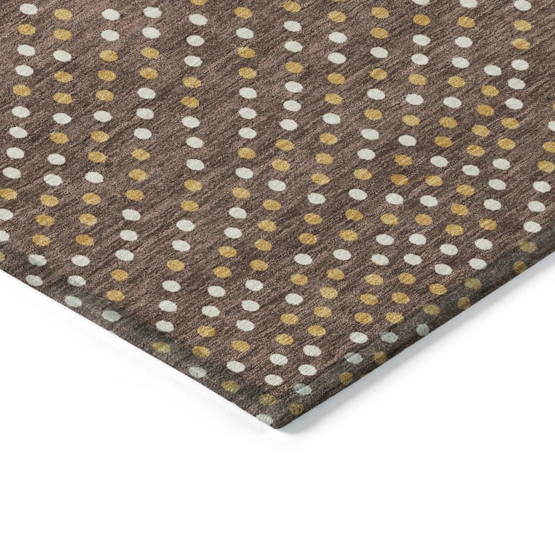 Machine Washable Indoor/ Outdoor Modern Dotty Chantille Rug