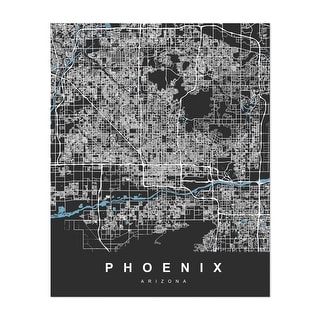 Phoenix Arizona Maps Architecture City Pattern Urban Art Print/Poster ...