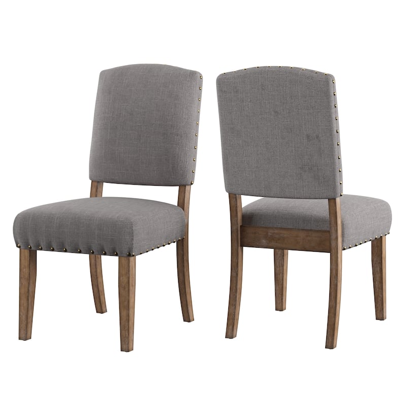 Benchwright Upholstered Dining Chairs (Set of 2) by iNSPIRE Q Artisan - Grey Linen