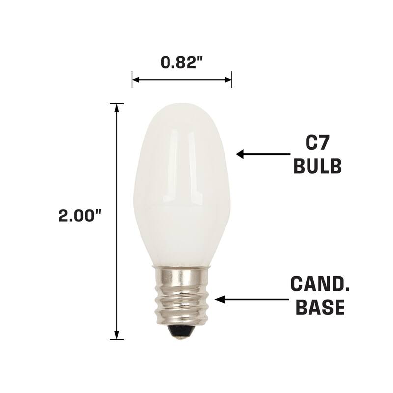 Westinghouse Lighting 0.6-Watt (7-Watt Equivalent) Clear C7 Filament LED Light Bulb, Candelabra Base, 2 Pack - 2-Pack - 2-Pack