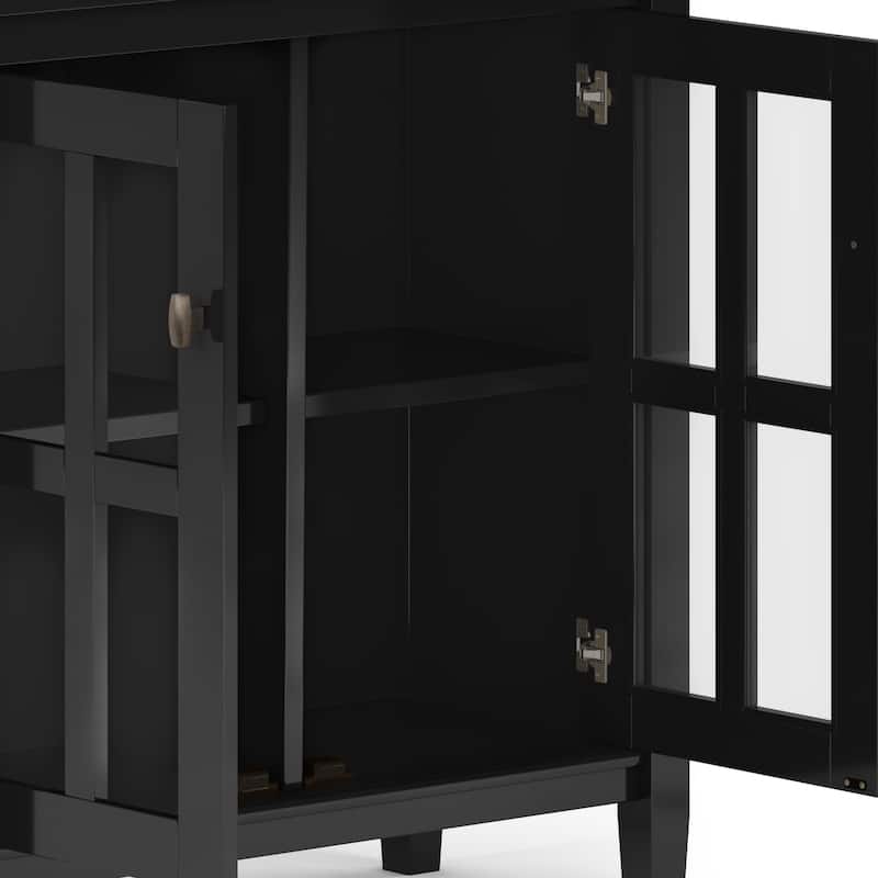 WYNDENHALL Norfolk SOLID WOOD 32 inch Wide Transitional Low Storage Cabinet - 32"w x 14"d x 31" h