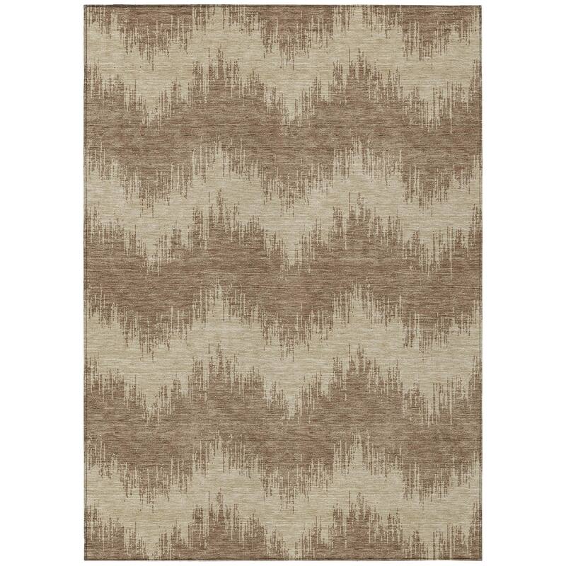 Machine Washable Indoor/ Outdoor Chantille Modern Chevron Rug
