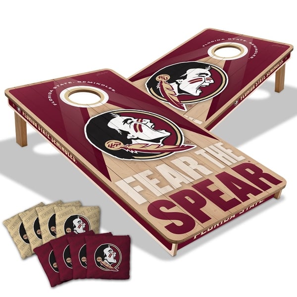 slide 2 of 7, Florida State Seminoles NCAA 2x4 Professional Cornhole Board Set Include Carrying Case