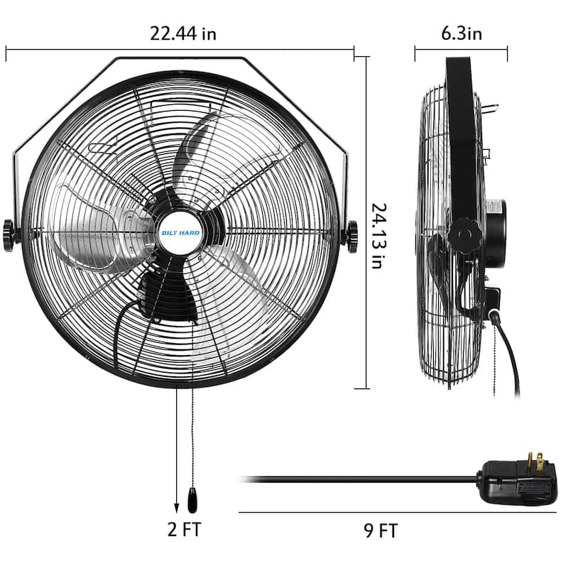 5400 CFM 20 in. Outdoor Wall Mount Fan, 3Speed Waterproof Wall Fan